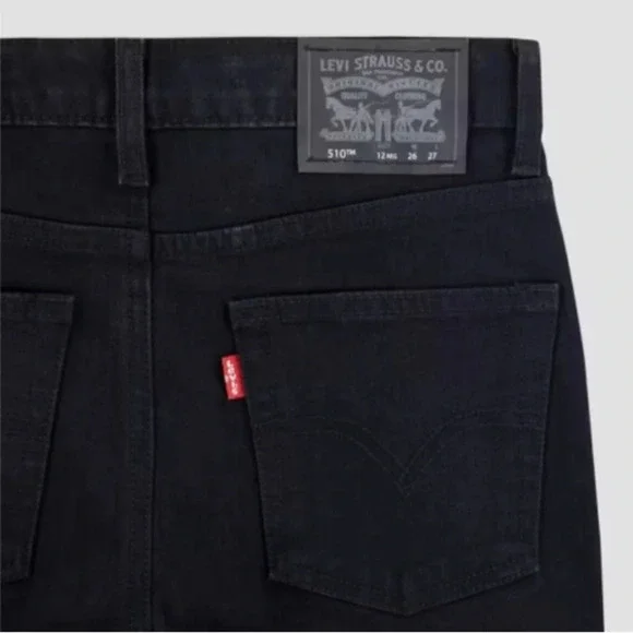 NWT Boy’s 510 Levi’s Performance Black Mid Rise Skinny Denim Jeans - Picture 6 of 13